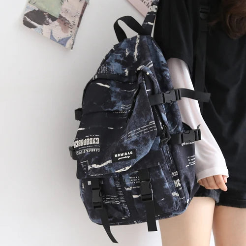 Geometric Waterproof Backpack for Teenagers