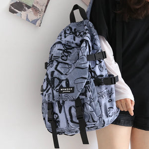 Geometric Waterproof Backpack for Teenagers