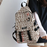 Waterproof Graffiti Women Backpack Large Capacity Nylon Schoolbag for Teenage