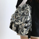 Waterproof Graffiti Women Backpack Large Capacity Nylon Schoolbag for Teenage