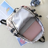 Waterproof Graffiti Women Backpack Large Capacity Nylon Schoolbag for Teenage