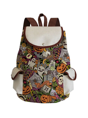 Ghost Pumpkin School Bag Boys Portable Backpack