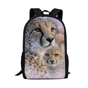 Leopard Print School Bag for Teenage Boys Girls Back Pack Backpack