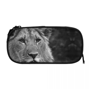 Cute Lion Pen Box for Student School Anime Zipper Pen Bag