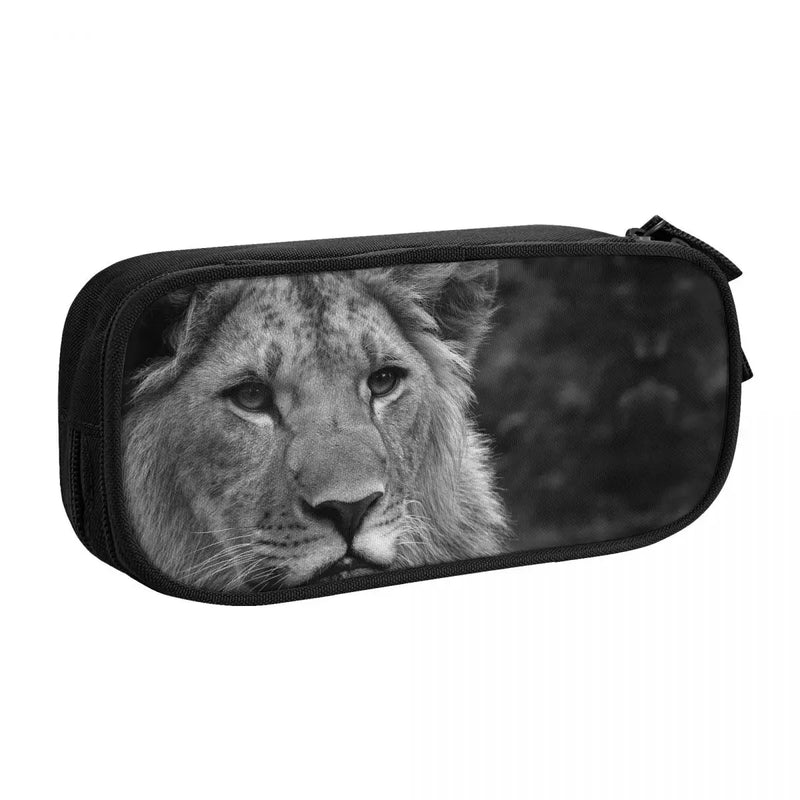 Cute Lion Pen Box for Student School Anime Zipper Pen Bag