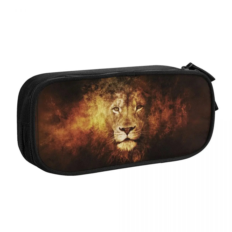 Lion Pen Box Student School Anime Zipper Pen Bag Child Stationery Bag