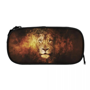 Lion Pen Box Student School Anime Zipper Pen Bag Child Stationery Bag