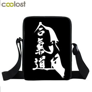 Judo Taekwondo Karate Aikido Messenger Bag Women Handbag Canvas Crossbody Bags