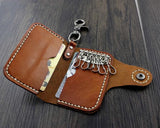 Mens Biker Rocker Leather Key Holder Case