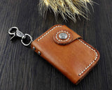 Mens Biker Rocker Leather Key Holder Case