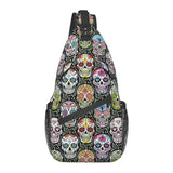 Mexican Skull Pattern Sling Crossbody Backpack Men
