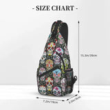 Mexican Skull Pattern Sling Crossbody Backpack Men