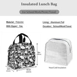 Punk Skull Print Insulated Lunch Bag Cooler Waterproof Picnic Food Storage
