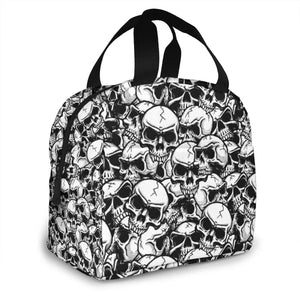 Punk Skull Print Insulated Lunch Bag Cooler Waterproof Picnic Food Storage