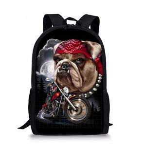 Rock Dog Pattern Men School Bag Padded Back