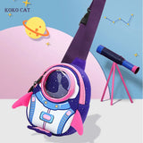 Rocket Kids Messenger Bag 3D Cartoon Travel School Bag for Girls Boys