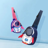 Rocket Kids Messenger Bag 3D Cartoon Travel School Bag for Girls Boys