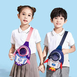 Rocket Kids Messenger Bag 3D Cartoon Travel School Bag for Girls Boys