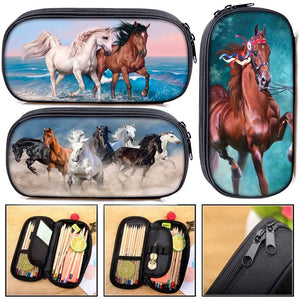 Running Horse Cosmetic Cases Pencil Bag School Supplies