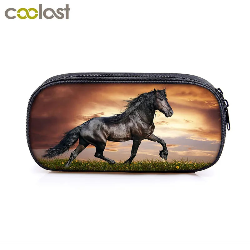 Running Horse Cosmetic Cases Pencil Bag School Supplies