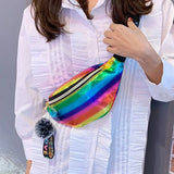 Sequins Printing Waist Bag Glitter Phone Pouch for Women Girls Men