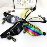 Sequins Printing Waist Bag Glitter Phone Pouch for Women Girls Men