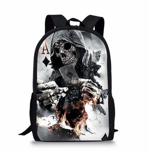 Skull Pattern Boys School Bags Waterproof Teenagers Backpacks