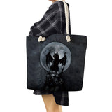 Starry Sky Cat Print Tote Bag Thick Rope Shopping High Capacity Beach Handbag