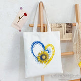 Ukraine Flag Sunflower Vintage Ukrainian Print Canvas Bag
