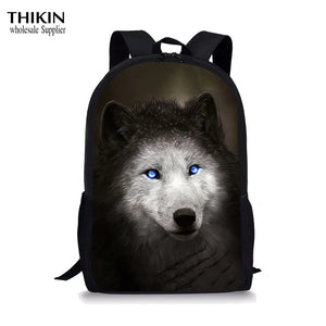 Wolf Print Kids School Backpack for Boys and Girls