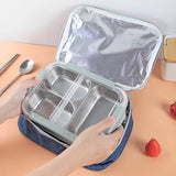 Aluminum Foil Insulated Lunch Bag Easy Clean Zipper Travel