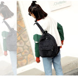 Corduroy Women's School Backpack Teenger Girl Bagpack Pack