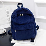 Corduroy Women's School Backpack Teenger Girl Bagpack Pack