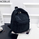 Corduroy Backpack Women School Teenager Girl Bags