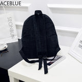 Corduroy Backpack Women School Teenager Girl Bags