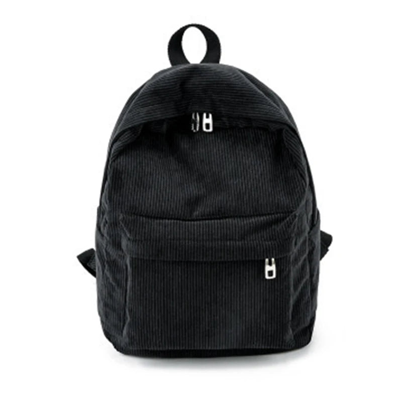 Corduroy Backpack Women School Backpack Teenger Girl School Bags