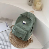 Corduroy Backpack Female High School Student Bags Style Class