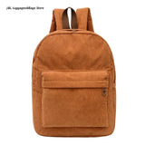 Corduroy Backpack Solid Casual Daypack for Women Girl Student