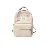 Women's Corduroy Backpack Winter Casual Solid School Bag
