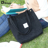 Corduroy Shoulder Bag for Women Soft Storage Reusable Totes Bag