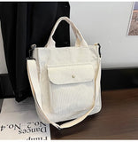 Corduroy Bag Women Handbag Autumn Winter Girls School Bookbag