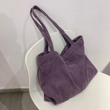 Women's Corduroy Shoulder Bag Large Capacity Tote