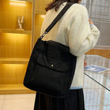 Corduroy Shopper Bag for Women Autumn Winter Canvas Tote Bag