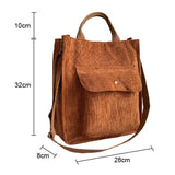 Corduroy Bag Women Shopper Handbag Canvas Shoulder Tote Bag