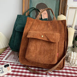 Corduroy Bag Women Shopper Handbag Canvas Shoulder Tote Bag