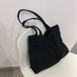 Corduroy Women's Shopper Handbag Canvas Storage Bag