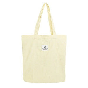 Corduroy Women's Shopper Handbag Canvas Storage Bag