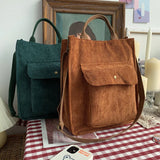 Corduroy Bag Women Shoulder Bags Canvas Tote Bag
