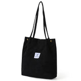 Corduroy Shoulder Bag Canvas Tote Casual Handbag