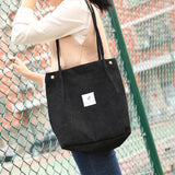 Corduroy Shoulder Bag Canvas Tote Casual Handbag